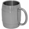 Oceľový krígeľ MFH 33296 Barrel 450 ml, strieborný