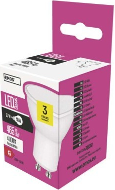 Emos LED žiarovka Classic 5,7W GU10 neutrálna biela