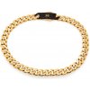 iZlato Forever Monaco Chain bracelet Classic Plain Pavé lock black 6,5 mm IZ29437BN