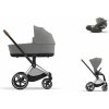 Cybex Platinum CYBEX Priam Travel Set + Cloud T i-Size mirage grey 2023 chrome with brown details