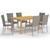 Zostava záhradného nábytku z dreva VidaXL, sivá, 7-dielna
