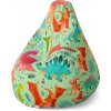 Sablio Sedací vak Pear Dinosaury v tráve - 70 x 95 x 15 cm