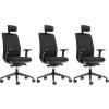 3PACK Ergonomická kancelárska stolička OPTIMA čierna (3 ks)