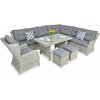 Focus Garden Focus TRIVENTO DINING 4+1 záhradná sedacia súprava, bielosivá 002638, NOVINKA