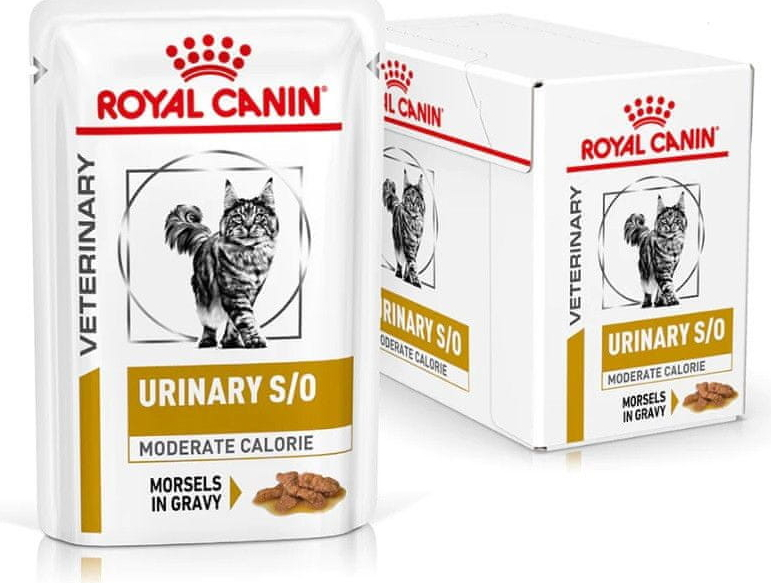 Royal Canin VD Feline Urinary Moderate Calorie Pouch in Gravy 12 x 85 g