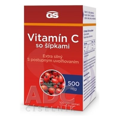 GS Vitamín C 500 mg so šípkami tbl 100+20 (inov.2023) (120 ks)