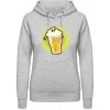 AWDis Hoodie Mikina - Dizajn - Smrtka v pivnom pohári - Šedivá sivá - L - Dámske