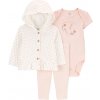 CARTER'S Set 3dielny mikina, body kr. rukáv, legíny Pink Floral dievča MFL 6m/ veľ. 68 1P601510_6M