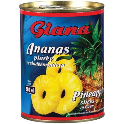 Giana Ananás plátky v mierne sladkom náleve 565 g