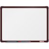 Biela magnetická popisovacia tabuľa boardOK, 600 x 450 mm, hnedý rám