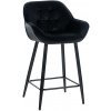 Barová stolička Gibson 76 velvet, čierna