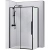 Rea Sprchovací kút z priehľadného skla 800x1000x1950 Solar Black REA-K6310