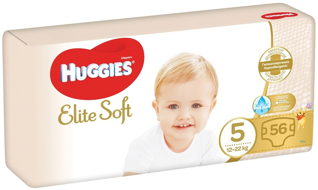 Huggies Elite Soft 12-22 kg 56 ks