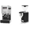 Gaggia New Classic E24 BC, stainless steel + Rocket Espresso GIANNINO, black/chrome
