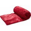 Textilomanie Červená mikroplyšová deka CALMI 150x200 cm