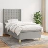 Box spring postel s matrací světle šedá 90x200 cm textil Šedá 3132281