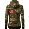 Nemecký ovčiak ekg - Mikina dámska trendy zipper s kapucňou - XS ( Hnedý maskáč )