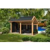 Drevená pergola BERGEN L 468x306cm typ 2 s čiernými stenami Tuindeco