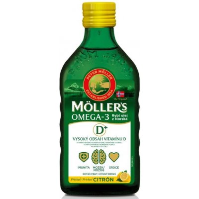 Mollers Omega 3 D+ rybí olej 250 ml