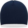 Myrtle beach Pletená čiapka s kontrastným okrajom MB7584 Navy one size