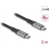 Delock USB 40 Gbps kábel USB Type-C™ samec na samec PD 3.1 240 W E-Marker 2 m šedá kovová