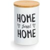 ZELLER Kovová nádoba s bambusovým viečkom 1l, biela Home 10,5x16,5cm