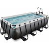 Bazén s filtráciou Black Leather pool Exit Toys oceľová konštrukcia 400*200*100 cm čierny od 6 rokov