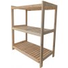 Drevený regál s 3 policami, 93 x 80 x 43 cm