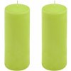 Sada stĺpových sviečok, 20 cm, Ø 7,5 cm, svetlozelená, 2 ks