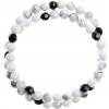 Wrap Glosery náramok s lesknucími krištáľmi od Swarovski®, howlite 4-8mm Veľkosť korálok: 4mm, Farba prvkov: čierna, Obvod zápästia: iné - uveďte do poznámky