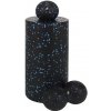 Malatec YR-8683 Masážny joga set 3 ks - Joga roller, masážna dvojguľa a guľa, čierno-modrý
