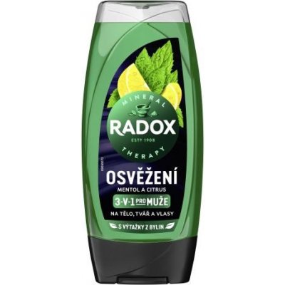 Radox Refreshment Menthol And Citrus 3-in-1 Shower Gel osviežujúci sprchovací gél 225 ml pre mužov