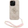 Guess PU 4G Metal Logo Strap Zadný Kryt pre iPhone 16 Pre Max Pink