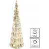 EMOS LED vianočný sklenený stromček 27 cm 2x CR2032 vnútorný teplá biela časovač