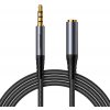 Joyroom SY-A09 Predlžovací kábel AUX 3,5 mm mini jack samica na 3,5 mm mini jack samec, opletený, 1,2 m (čierny)