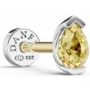 DF Piercingové náušnice Labreta 6051 z bieleho zlata, s citrínom