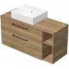INTEDOOR Kúpeľ.skriňa+umývadl BEE, úchyt čierny, 120cm, regál vpravo dub Halifax