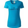 Jesus Saved My Life kríž ekg - Dámske tričko z organickej bavlny Origin (GOTS) - 2XL ( Svetlý tyrkys )