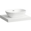 Laufen Lani Umývadlová doska 60 cm, s výrezom uprostred, vrátane 2 nástenných konzol, matná biela H4046411122601