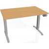 Hobis Pracovný stôl Motion, PO, 2S, 160x70,5-120,5x80 cm, buk/sivá