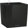 Plastový kvetináč Lechuza Cube 50 x 50 x 50 cm čierny vrátane zavlažovacieho systému, vložky na rastliny, substrátu a ukazovatele hladiny vody