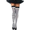 Leg Avenue - Black/White Arlequin High Socks