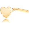 Šperky eshop - Piercing do nosa v žltom zlate 375 - malé lesklé srdiečko, zahnutý GG41.12