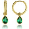 MINET JMG0269GGE00 - Elegantné zlaté náušnice so zelenými zirkónmi Au 585/1000 1,75g