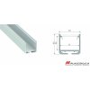 ALU PROFIL TYP DILEDA PRISADENÝ PRE 2 x 12MM LED (biely lakovaný)