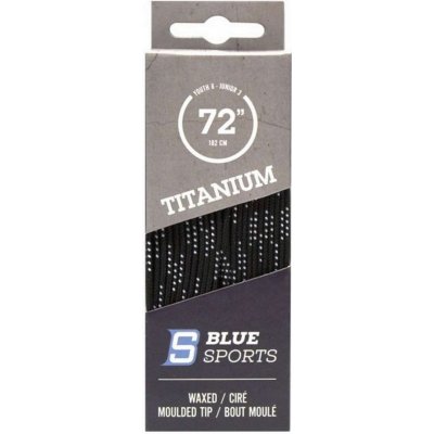 BLUE-SPORTS Hokejové šnúrky Blue Sports Titanium voskované Farba: čierna, Dĺžka: 243 cm / 96"
