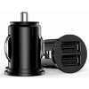 SES Double USB dvojitá nabíjačka do auta pre mobilné telefóny, tablety, navigácia a ďalšie - čierna 1147