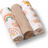 Mušelínová plienka Babyono 3ks - 70 x 70 cm - odtiene béžovej