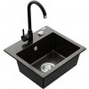 MEXEN/S MEXEN/S - Milo granitový drez 1-miska vrátane batérie Telma, čierna/zlatý 6505-75-670200-70