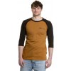 Pánske tričko s dlhým rukávom Meatfly Reagan Raglan hnedá/čierna XL